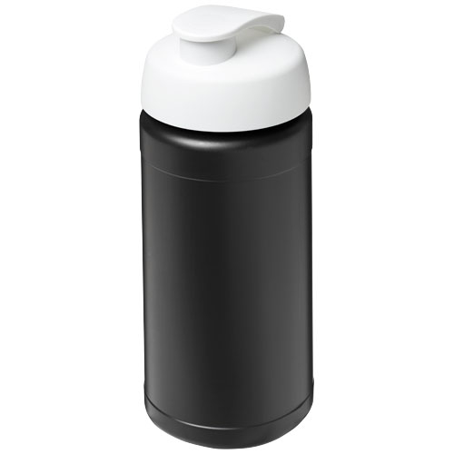 Bouteille 500 ml recyclée personnalisable Baseline noir / blanc